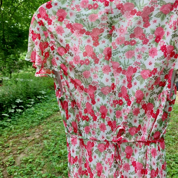 Vtg 90s Floral Maxi Dress Made in Canada - Picture 6 of 6